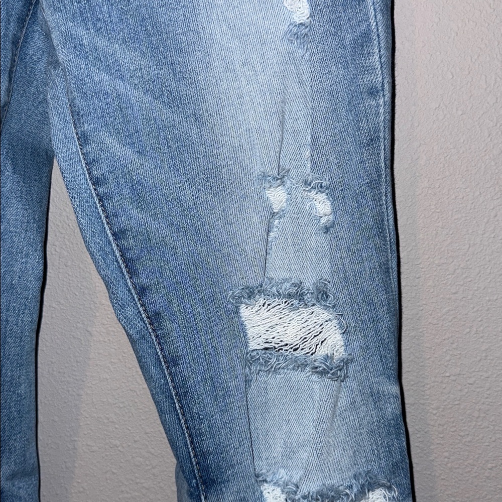 Vervet Denim Distressed Flare Jeans with Raw Hem - Picture 11 of 15